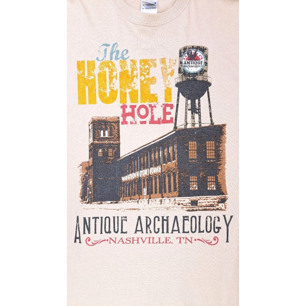 Antique Archaeology Long Sleeve T-Shirt Honey Hole Nashville Tan Men Size Medium - Picture 2 of 6